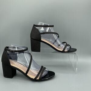 NEW Journee Collections Women’s Bella Sandals Black Glitter Size 8